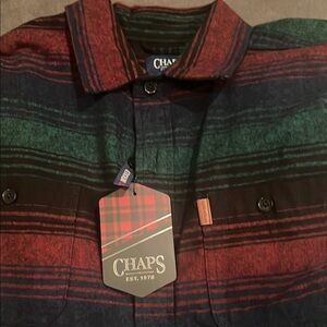 Chaps plaid flannel thick Button-Up Shirt